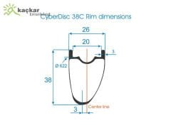 Extralite CyberDisc 338CS Clincher Karbon ABEC 5 Thru Axle Yol / Yarış  Bisikleti Jant Seti