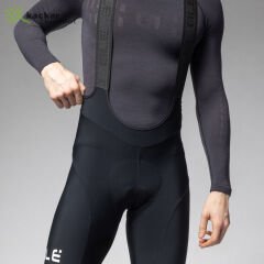 ALE Pragma Winter Bibknickers 3/4 Kışlık Tayt Siyah - Beyaz Logo