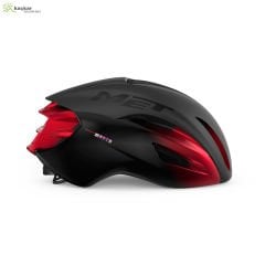 MET Helmets Manta Mips Road Kask Black / Red Metallic Glossy