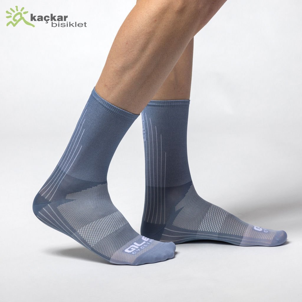 Ale Color Block Yazlık Çorap 18cm Steel Blue