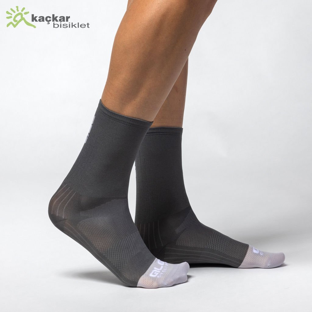 Ale Color Block Yazlık Çorap 18cm Titanium Gri