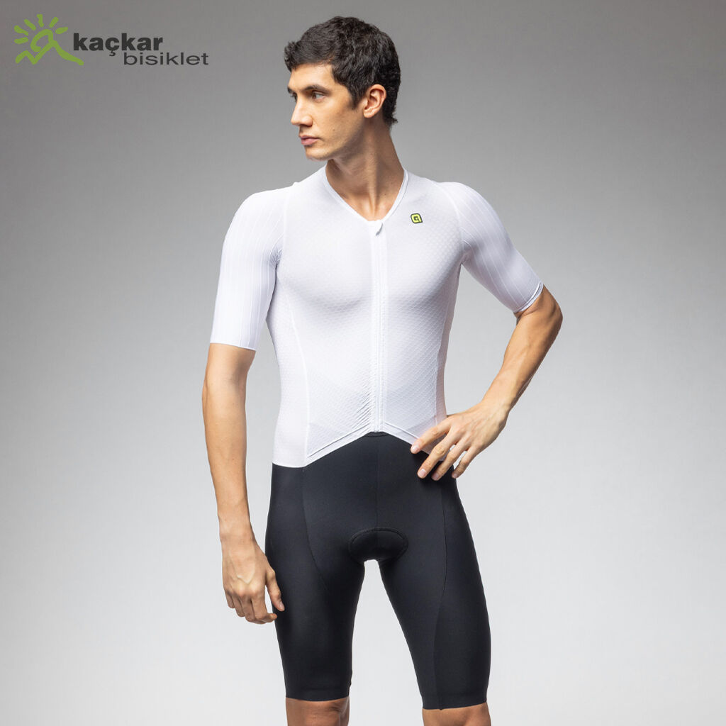 ALE Eagle Tri Triathlon / Front Zipper Skinsuits Beyaz / Siyah