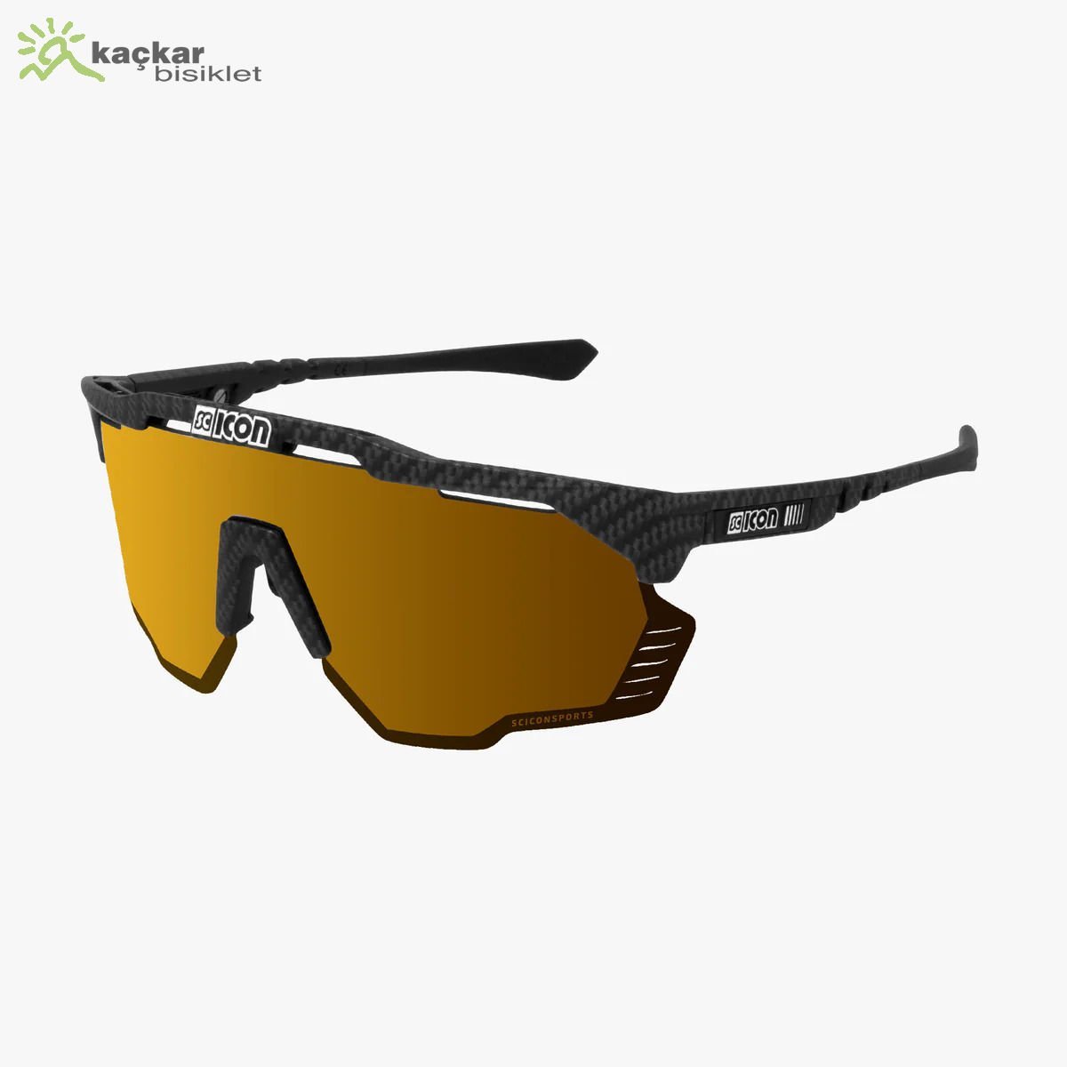 SCİCON  AEROSHADE KUNKEN SUNGLASSES CARBON  MULTIMIRROR BRONZE + RAIN CLEAR LENSES