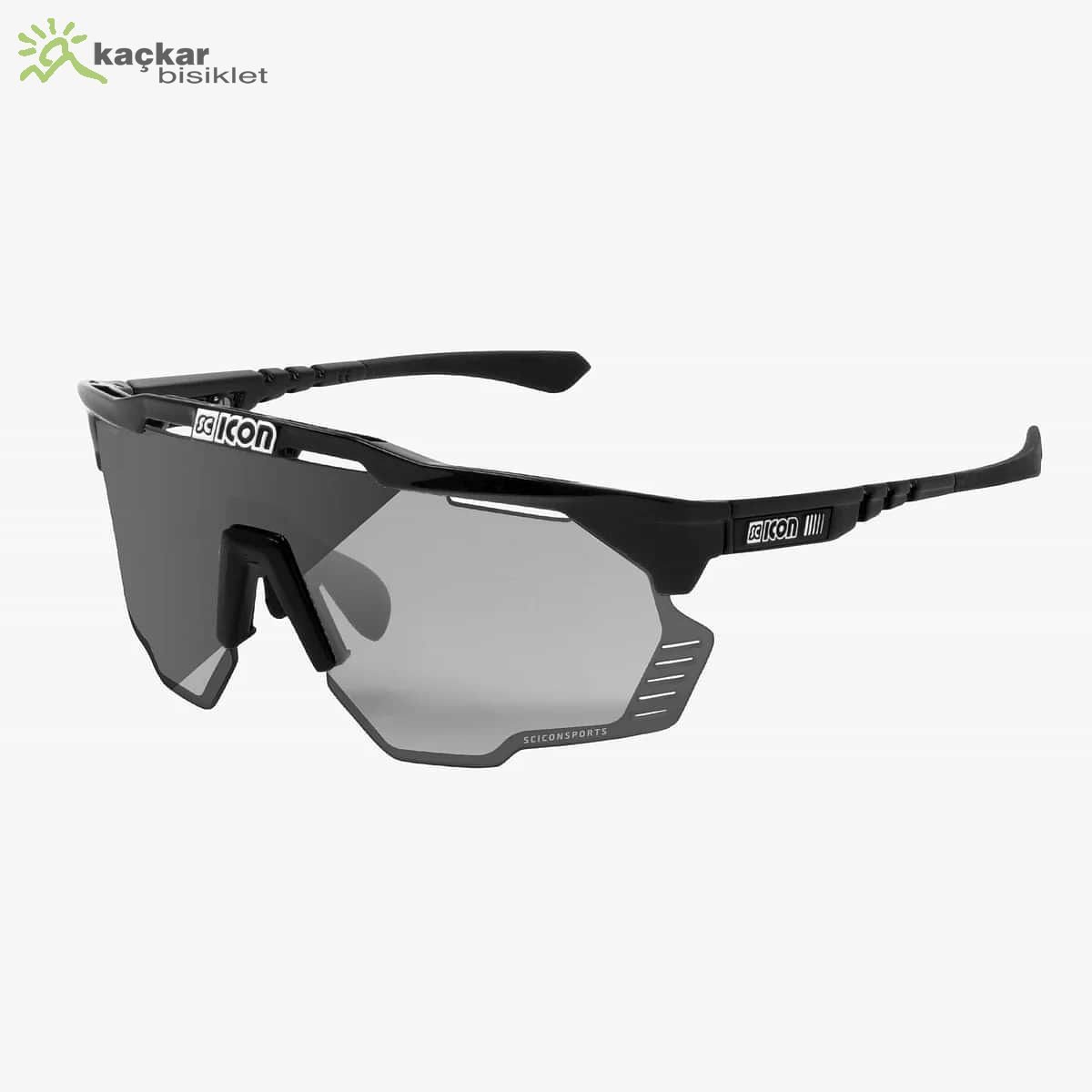 SCİCON  AEROSHADE KUNKEN SUNGLASSES BLACK  PHOTOCROMIC SILVER LENS