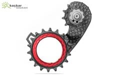 absoluteBLACK Hollowcage® V2 Shimano 9250 Carbon Ceramic Oversized Derailleur Pulley Cage Kırmızı