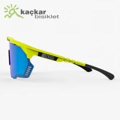 SCİCON  AEROSHADE KUNKEN SUNGLASSES FLUO YELLOW  MULTIMIRROR BLUE + CLEAR LENSES