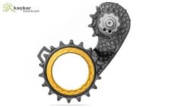 absoluteBLACK Hollowcage® V2 Shimano 9250 Carbon Ceramic Oversized Derailleur Pulley Cage Gold