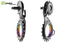 absoluteBLACK Hollowcage® V2 Shimano 9250 Carbon Ceramic Oversized Derailleur Pulley Cage Titanium