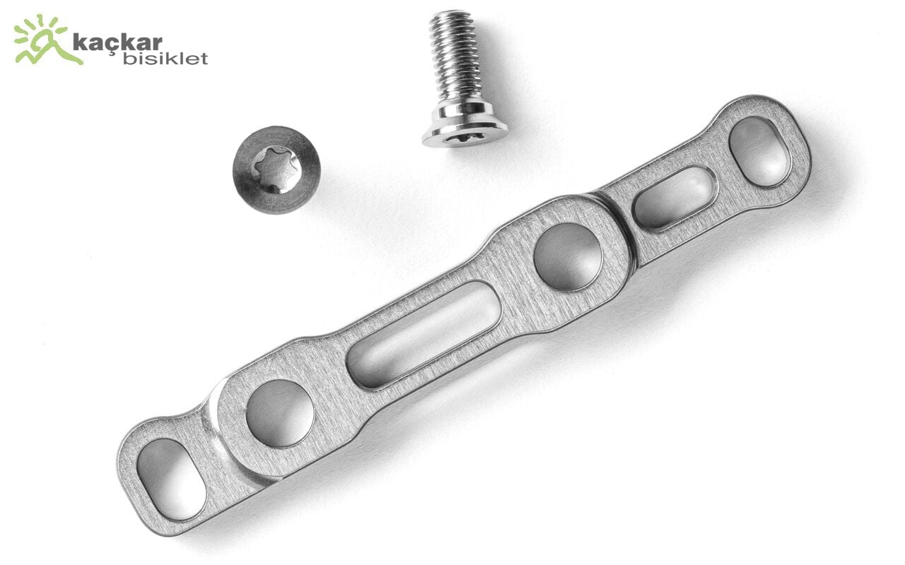 absoluteBLACK Shimano Uyumlu Flat-Mount Ön Disk Fren Adaptörü (FRONT 140/160mm) Titanium