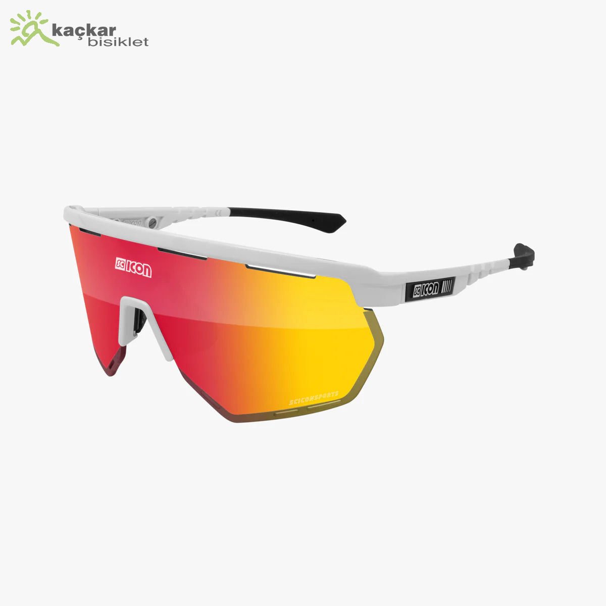 SCİCON  AEROWING SUNGLASSES WHITE MULTIMIRROR  RED + RAIN CLEAR LENSES