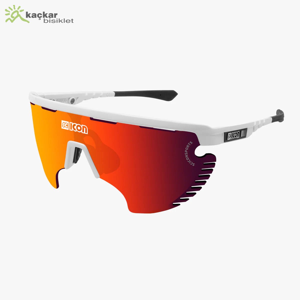 SCİCON  AEROWING LAMON SUNGLASSES WHITE  MULTIMIRROR RED + RAIN CLEAR LENSES