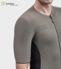 ALE SOLID COLOR BLOCK Yazlık Kısa Kol Jersey Zeytin Yeşil