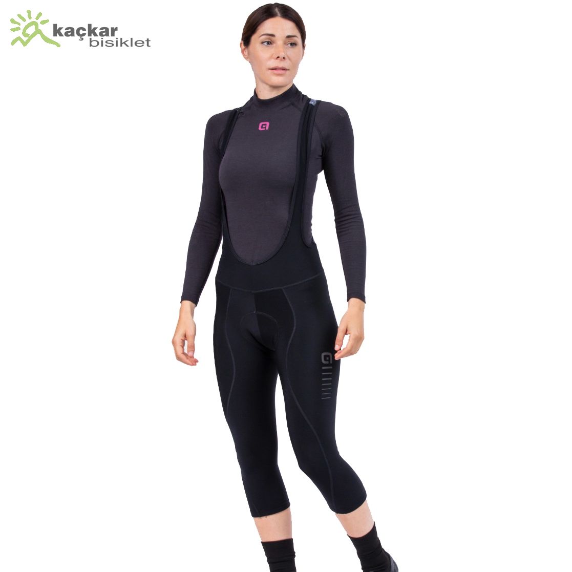 ALE Pragma Esential 3/4 Bibknicker Kışlık Tayt Women Siyah