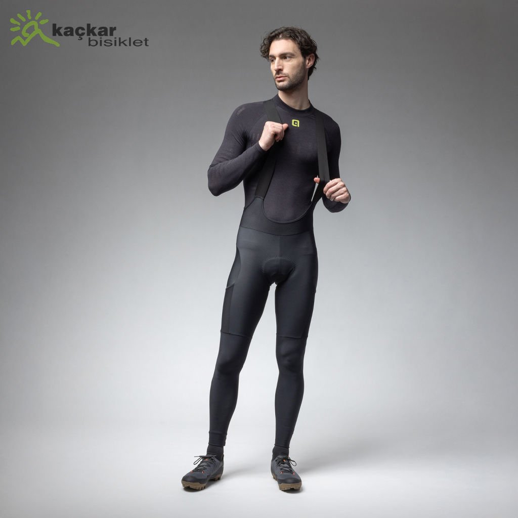 ALE Stones Cargo Cepli Kışlık Uzun Askılı Gravel / Road Tayt Siyah