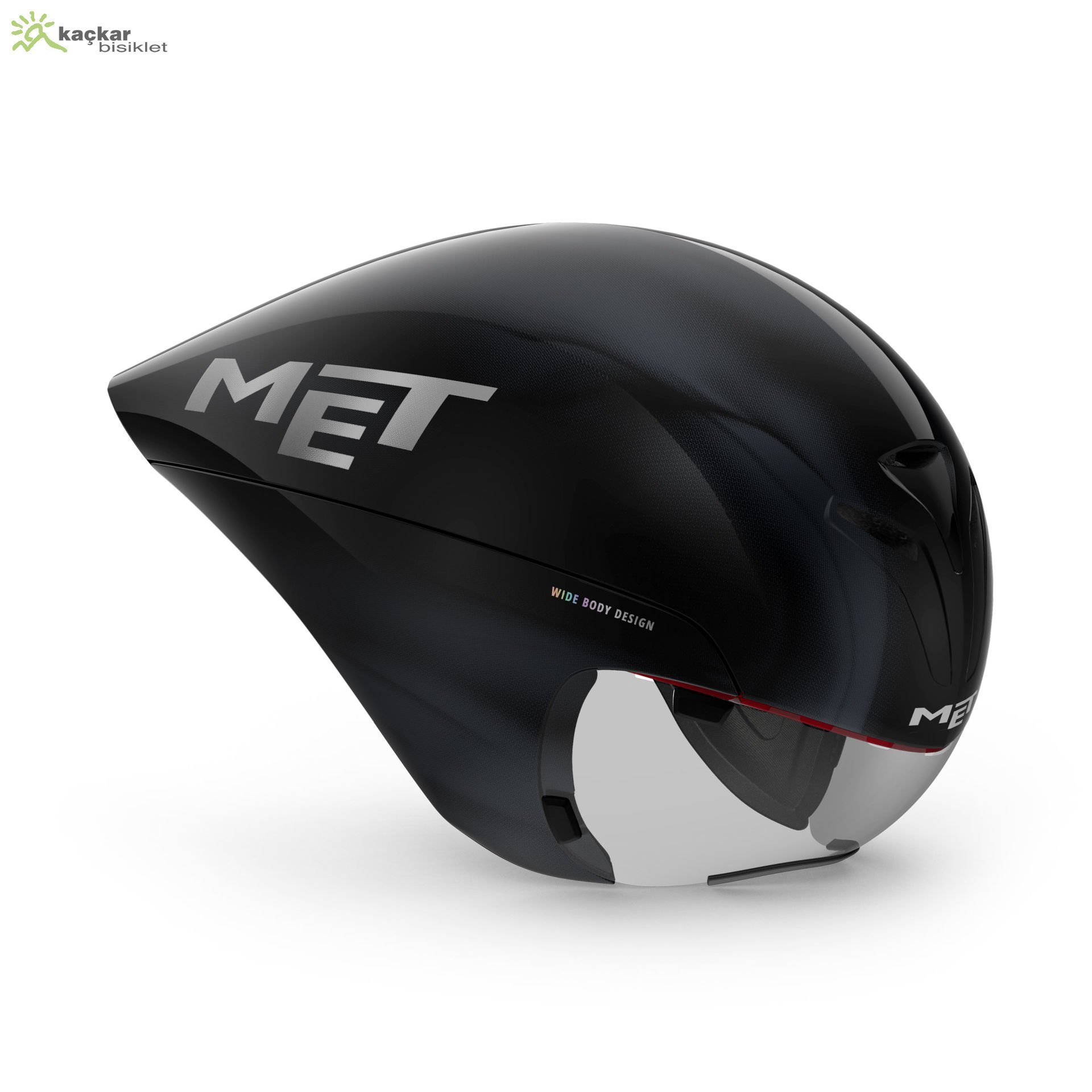 MET Helmets Drone Wide Body Aero TT Kask Black Iridescent