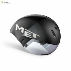 MET Helmets Codatronca Aero TT Kask Black Silver / Matt Glossy